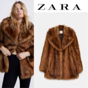 Zara Faux Fur Jacket - Size Small